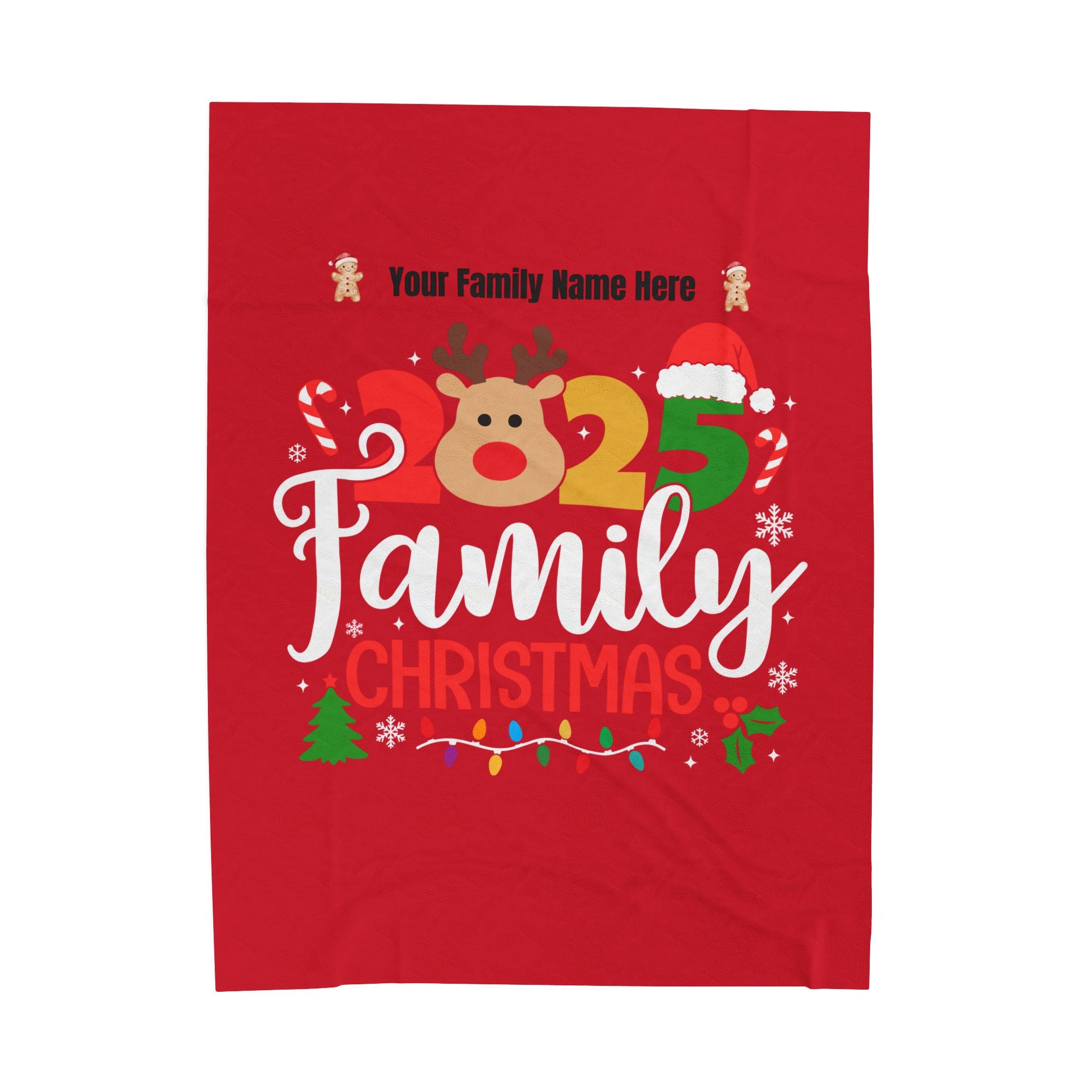 Personalized Christmas Crew Velveteen Plush Blanket Large — "Making Memories Together"