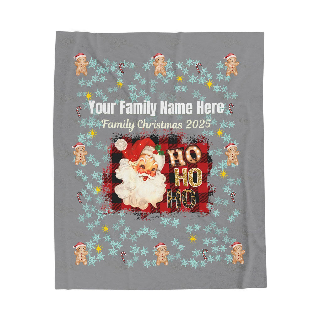 Personalized Christmas Santa Plush Blanket — 'Your Family Name Here' | Family Christmas 2025