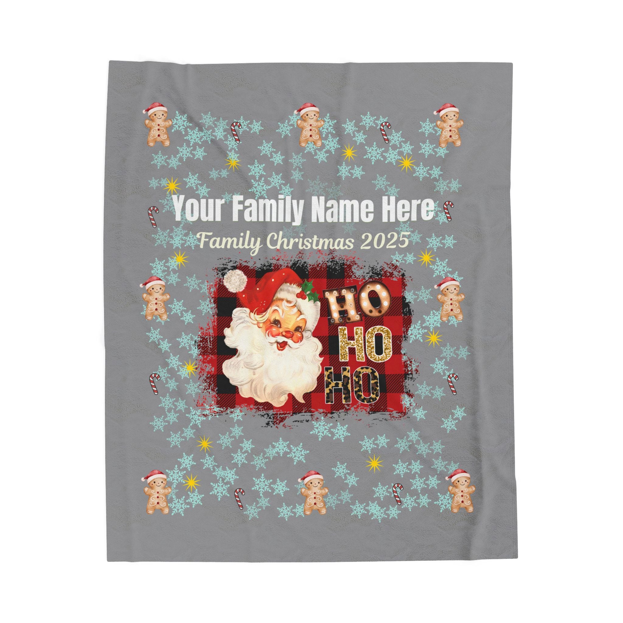 Personalized Christmas Santa Plush Blanket — 'Your Family Name Here' | Family Christmas 2025