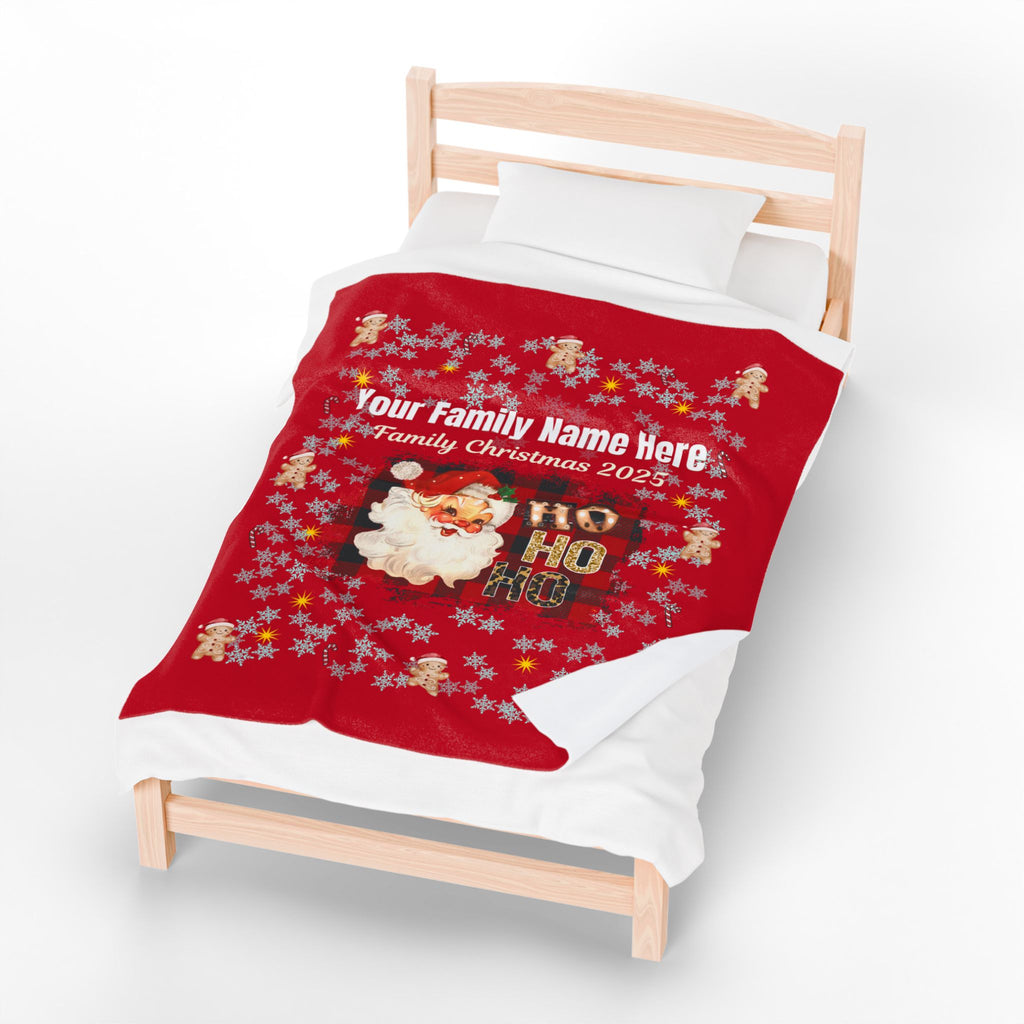 Personalized Christmas Santa Plush Blanket — 'Your Family Name Here' | Family Christmas 2025