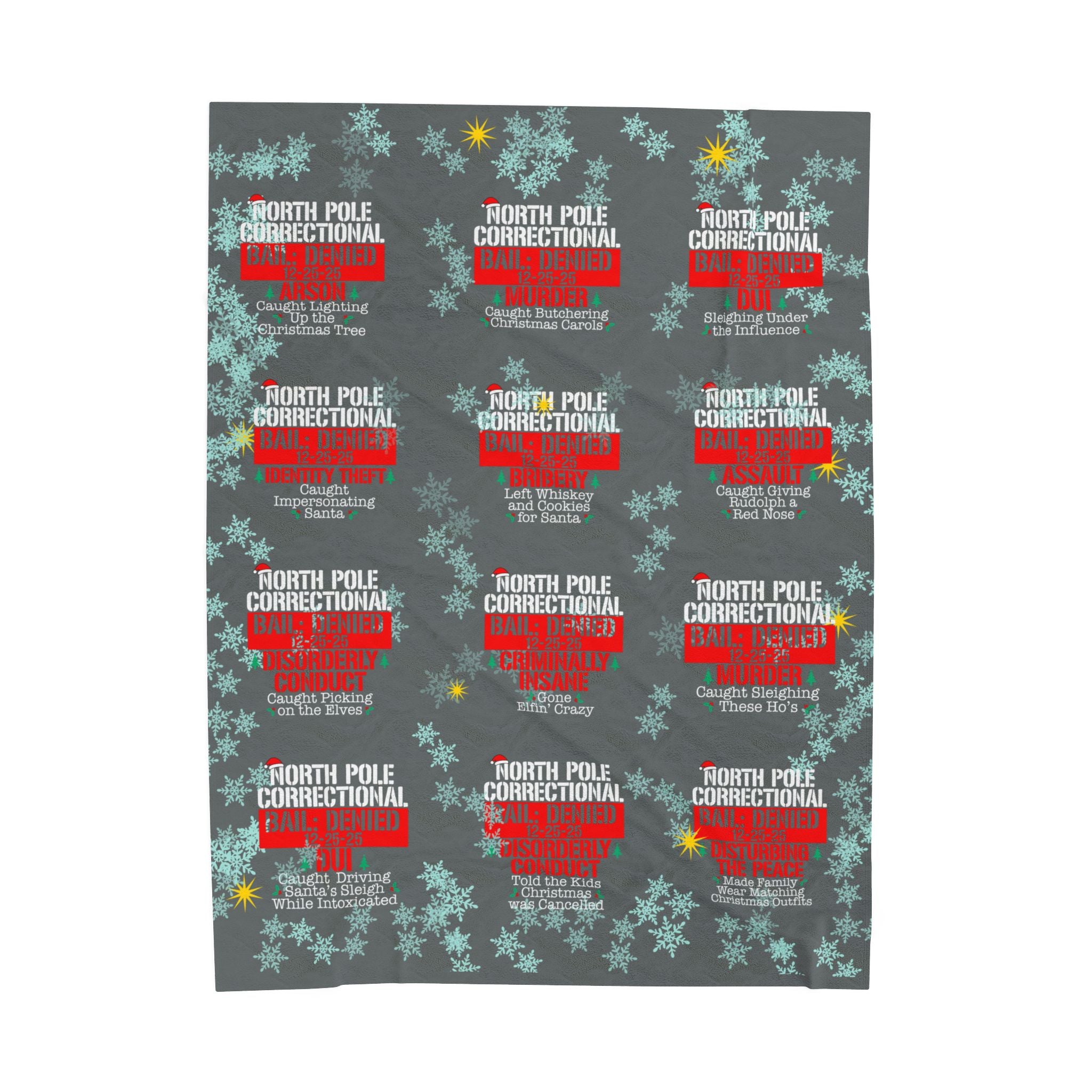 North Pole Correctional Velveteen Plush Blanket - Cozy Holiday Throw