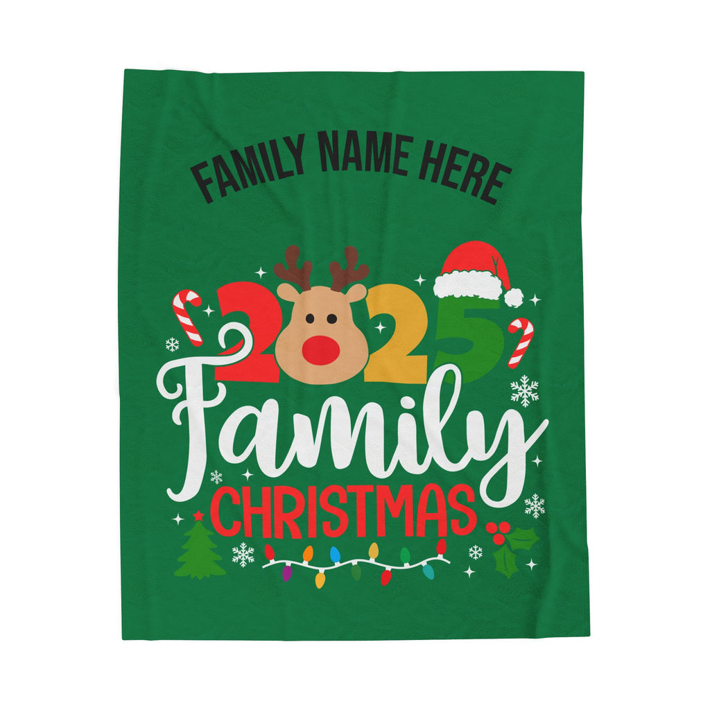 Personalized 2025 Family Christmas Blanket — Custom Name Holiday Plush Throw