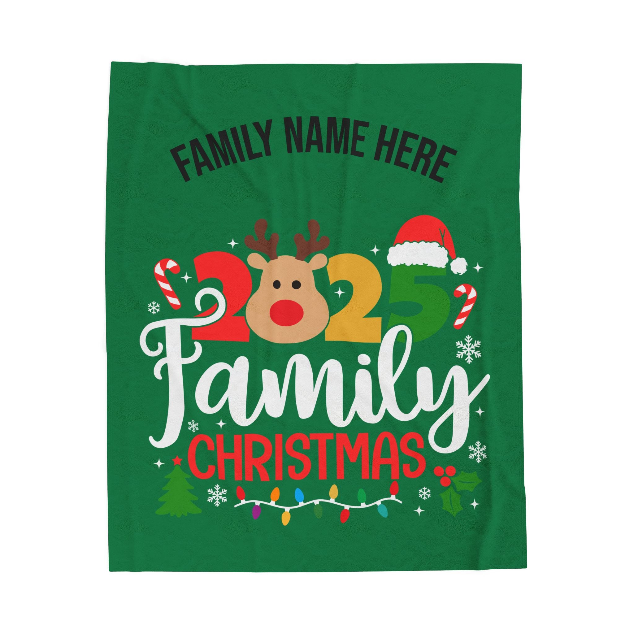 Personalized 2025 Family Christmas Blanket — Custom Name Holiday Plush Throw