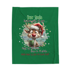 Christmas Reindeer Velveteen Plush Blanket – “Dear Santa I’ve Been Good All Year” Holiday Throw