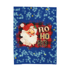 Vintage Santa 'Ho Ho Ho' Velveteen Plush Christmas Blanket — Cozy Holiday Throw