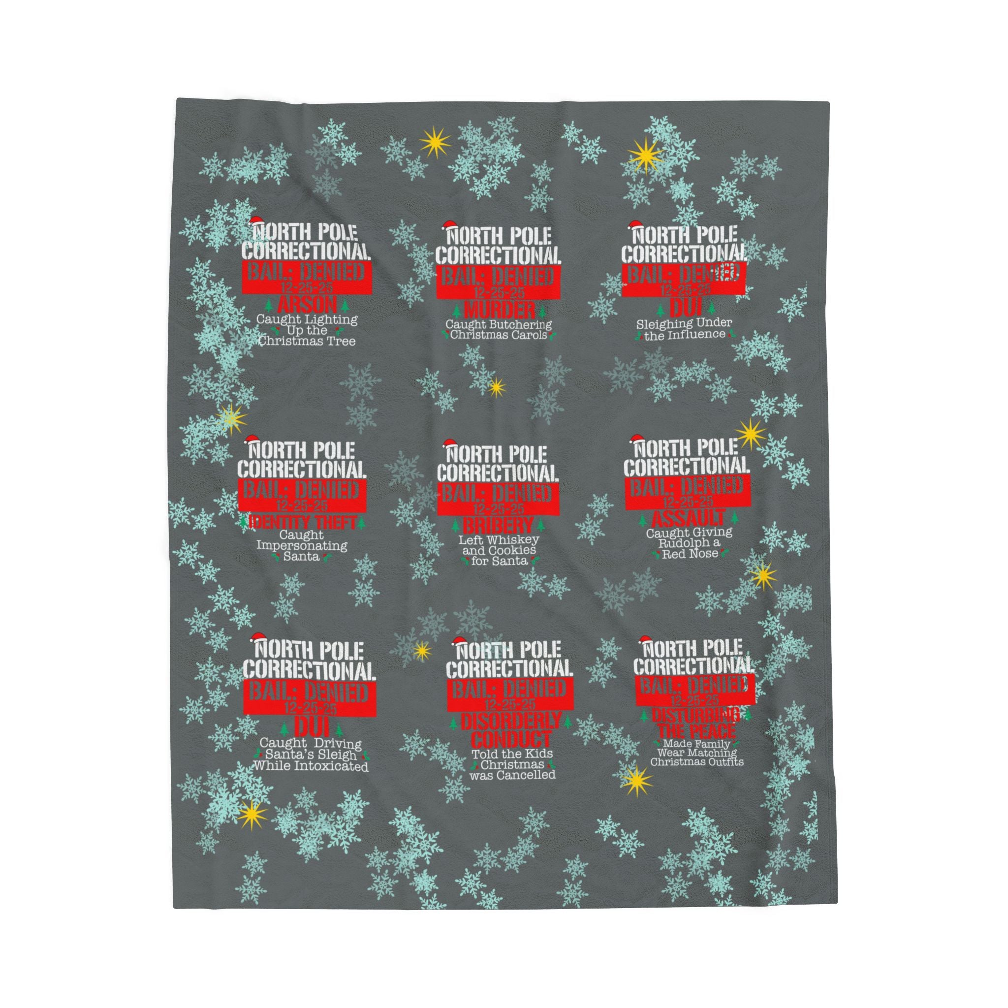 North Pole Correctional Velveteen Plush Blanket - Cozy Holiday Throw