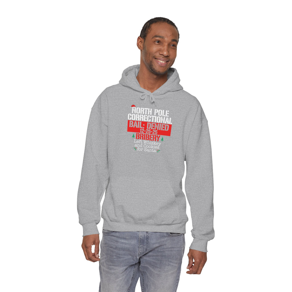 North Pole Correctional Hoodie - Holiday Humor Sweatshirt