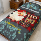 Personalized Christmas Santa Plush Blanket Large — 'Your Family Name Here' | Family Christmas 2025