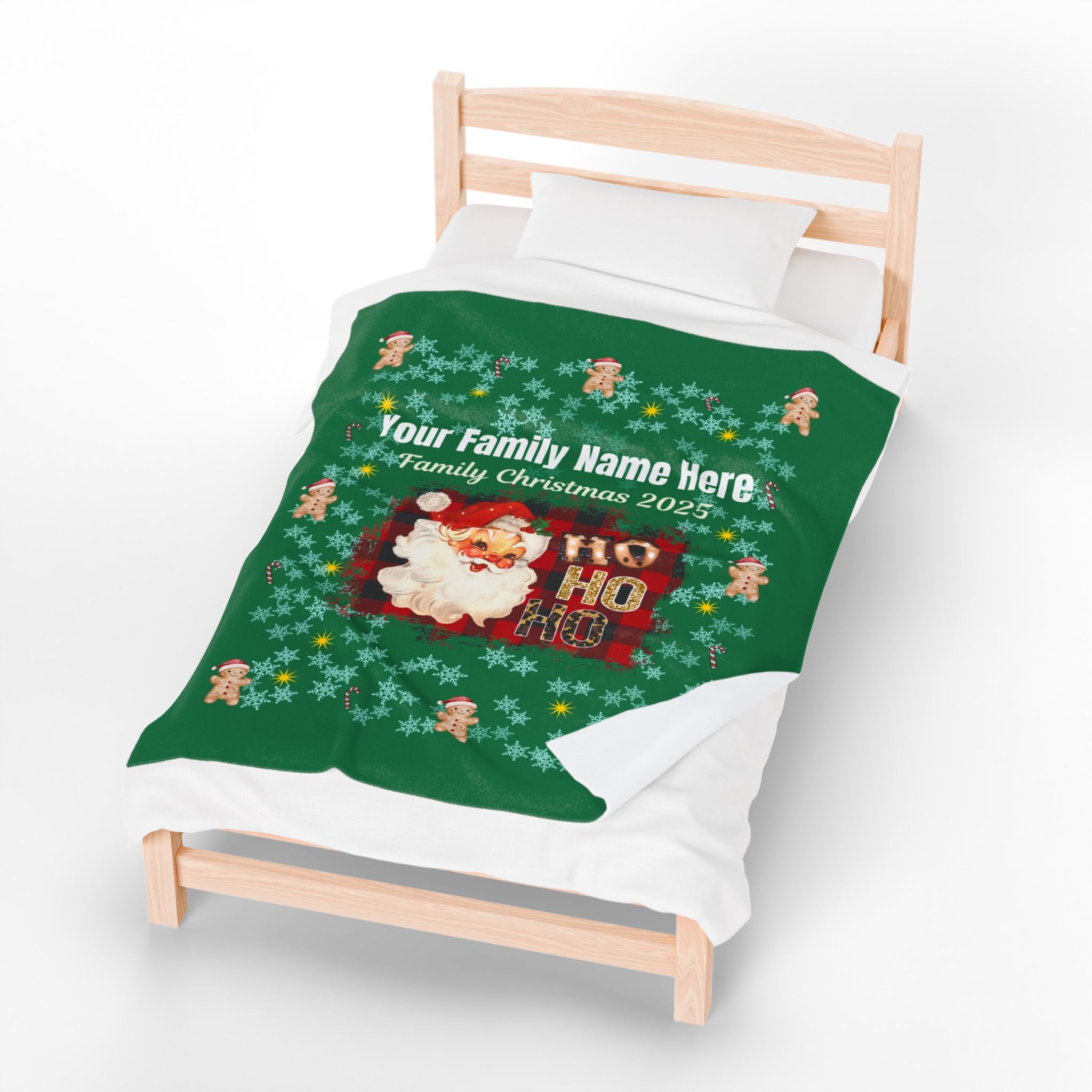 Personalized Christmas Santa Plush Blanket — 'Your Family Name Here' | Family Christmas 2025