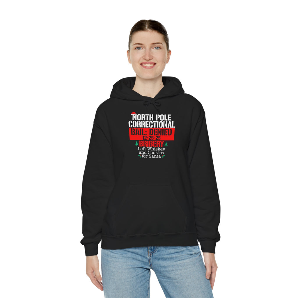 North Pole Correctional Hoodie - Holiday Humor Sweatshirt