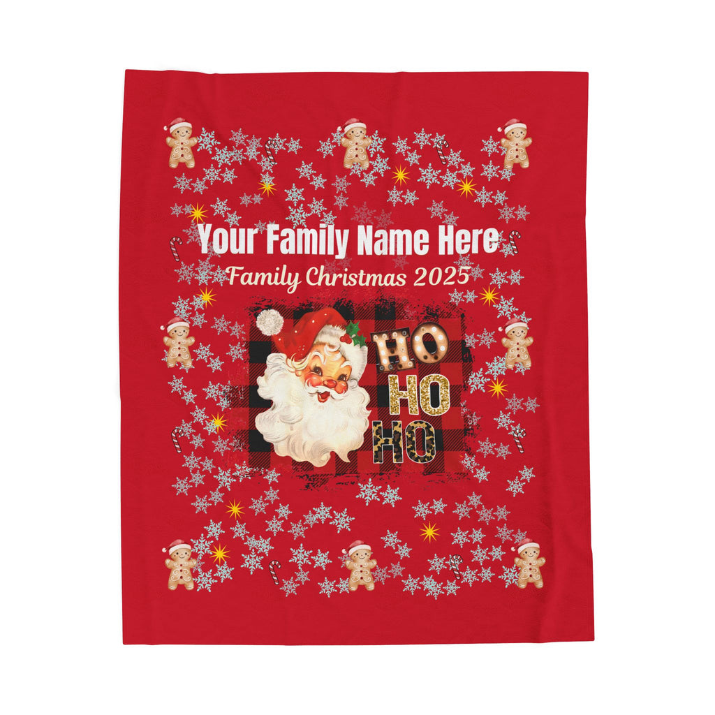 Personalized Christmas Santa Plush Blanket — 'Your Family Name Here' | Family Christmas 2025