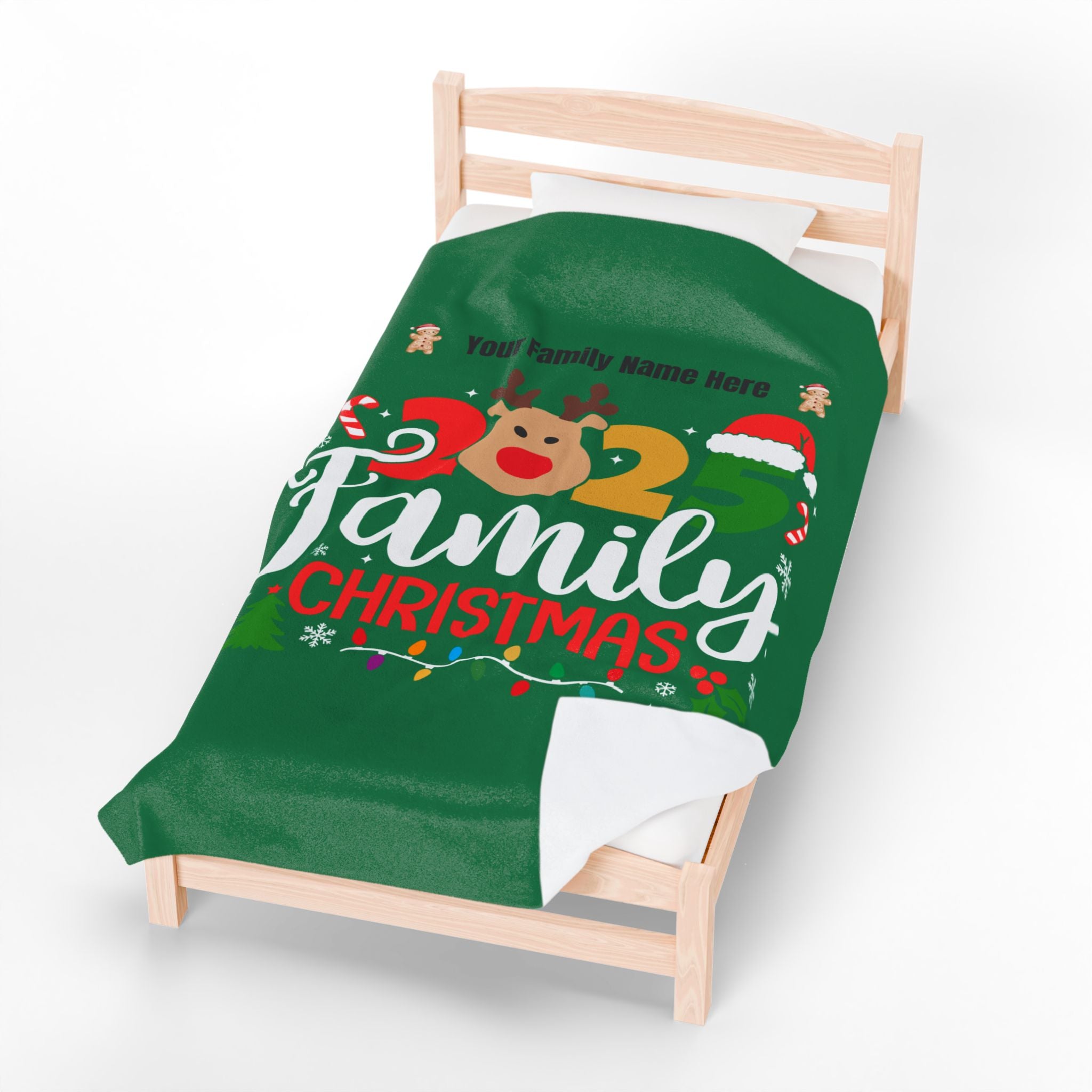 Personalized Christmas Crew Velveteen Plush Blanket Large — "Making Memories Together"