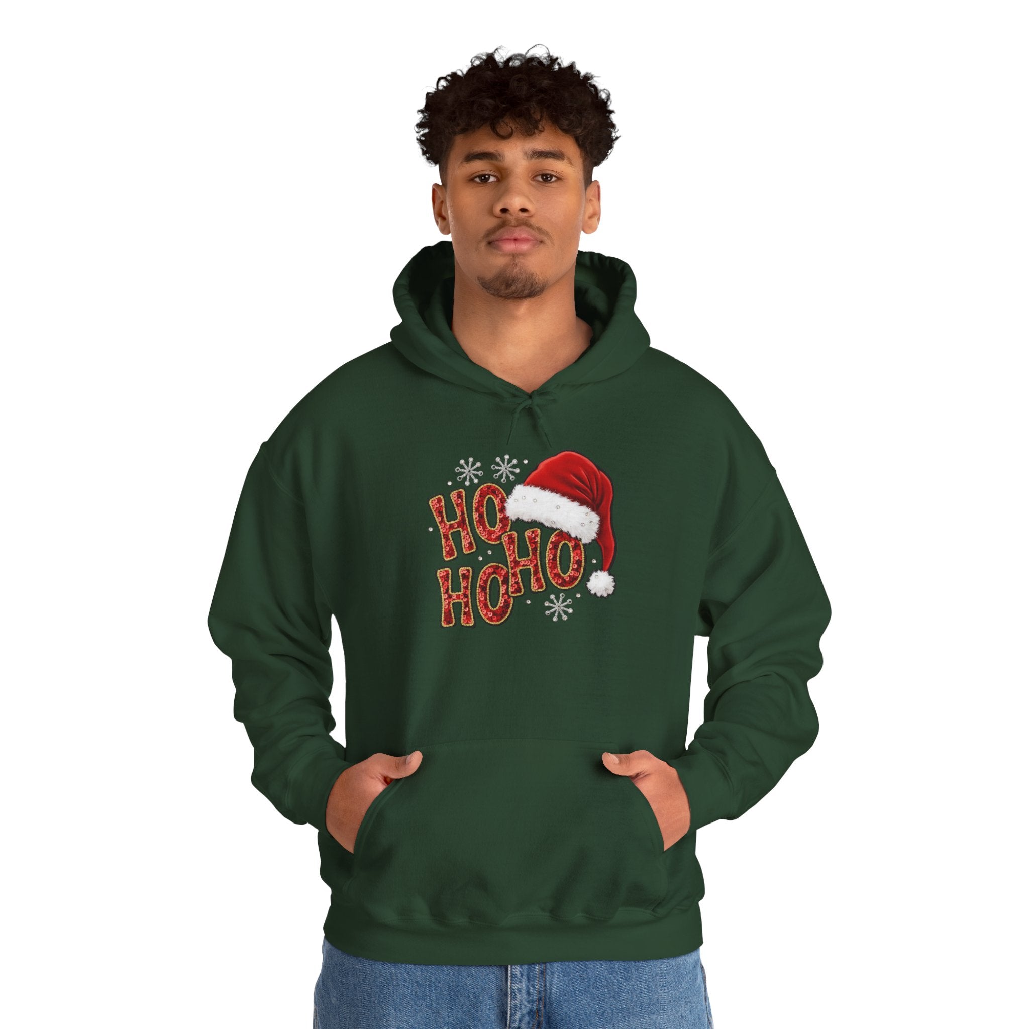 Ho Ho Ho Santa Hat Hoodie — Festive Christmas Pullover