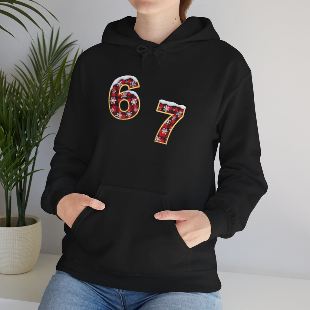 67 Floral Patch Hoodie – Vintage Number Graphic Hooded Sweatshirt