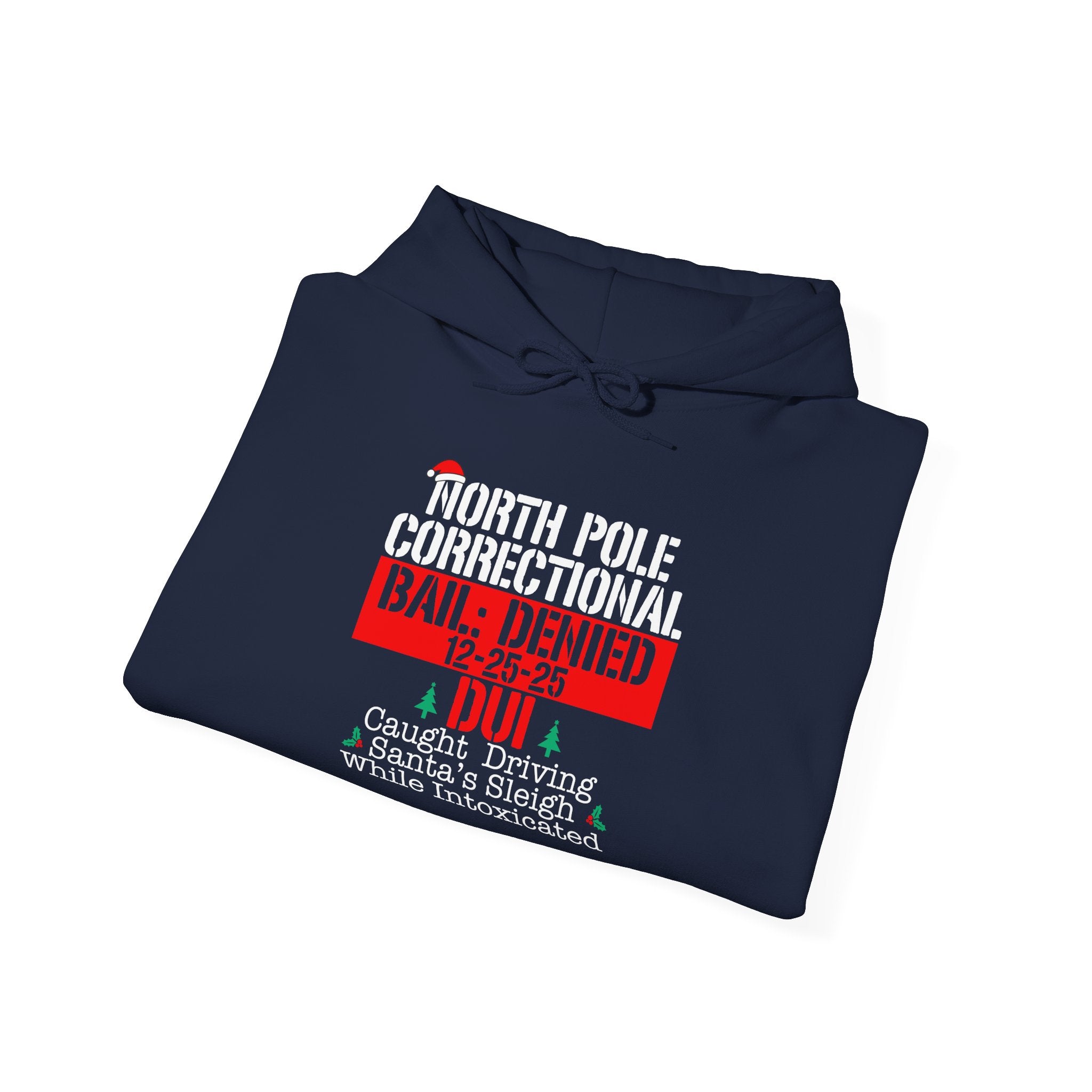 North Pole Correctional Hoodie - Unisex Heavy Blend™ Sweatshirt for Holiday Humor