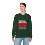 North Pole Correctional Crewneck Sweatshirt - Funny Holiday Sweatshirt for Christmas Celebrations