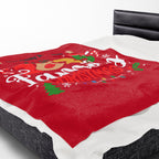 Personalized Christmas Crew Velveteen Plush Blanket Large — "Making Memories Together"