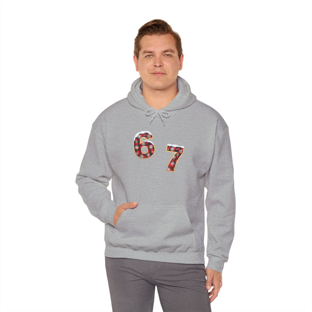 67 Floral Patch Hoodie – Vintage Number Graphic Hooded Sweatshirt
