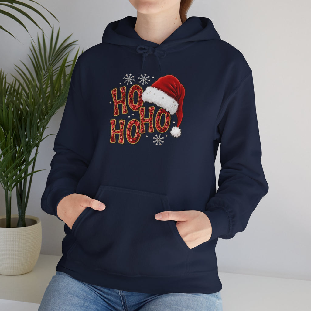 Ho Ho Ho Santa Hat Hoodie — Festive Christmas Pullover