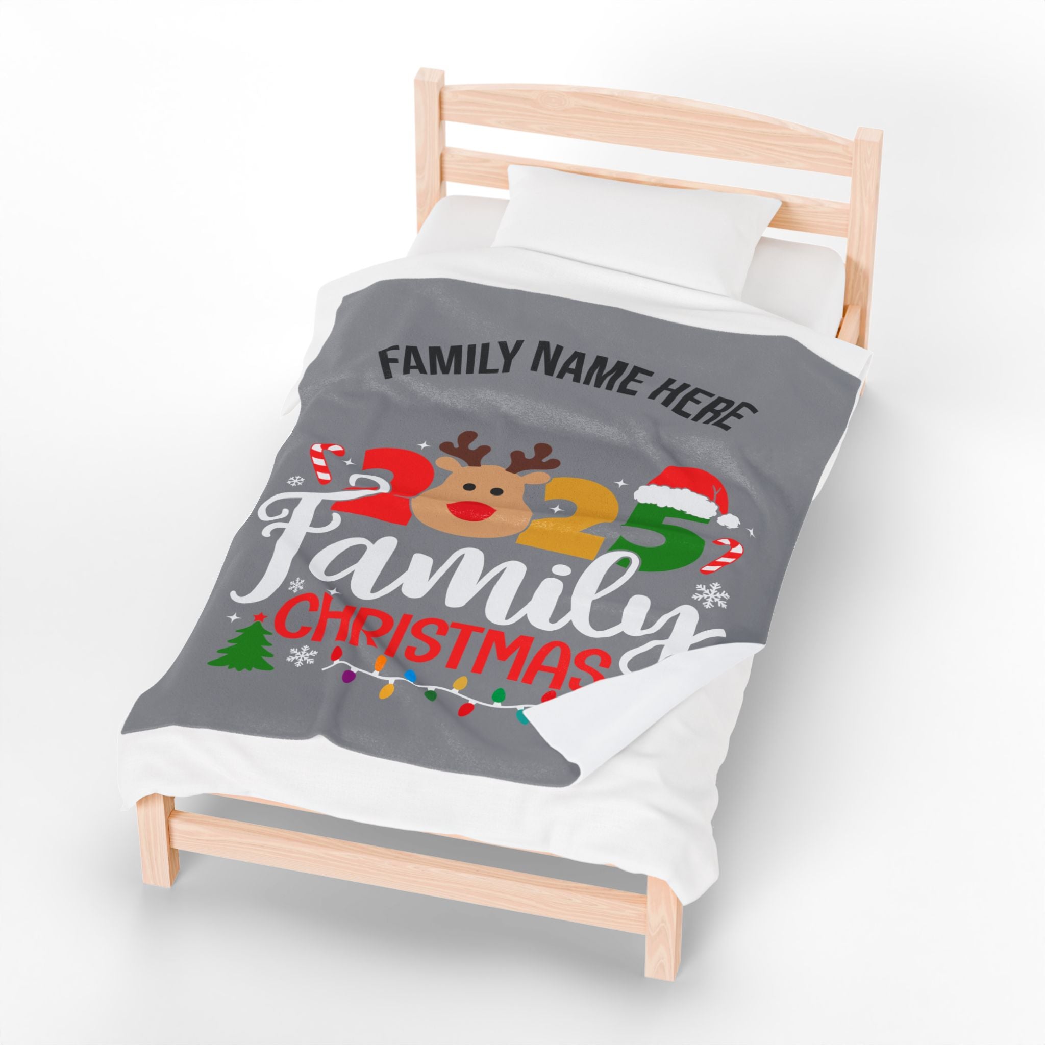 Personalized 2025 Family Christmas Blanket — Custom Name Holiday Plush Throw