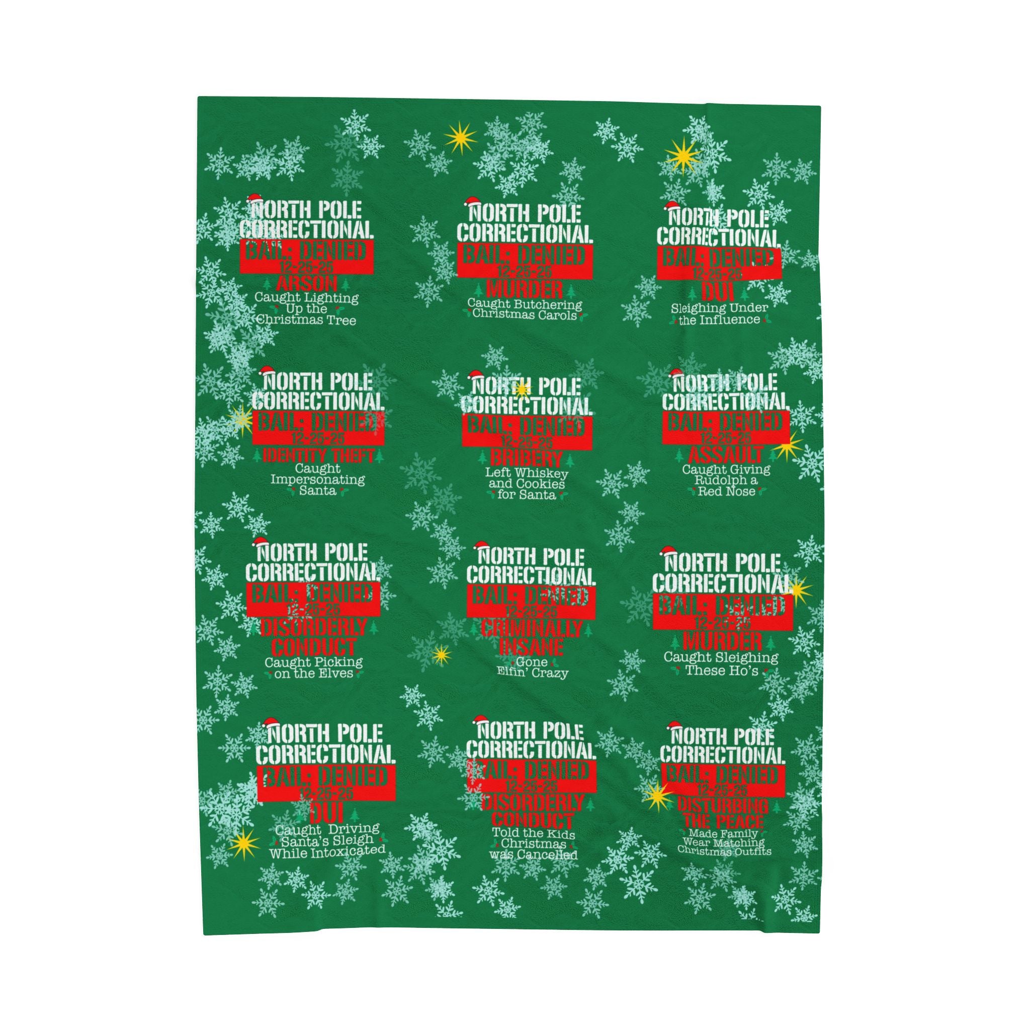 North Pole Correctional Velveteen Plush Blanket - Cozy Holiday Throw