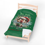 Christmas Reindeer Velveteen Plush Blanket – “Dear Santa I’ve Been Good All Year” Holiday Throw