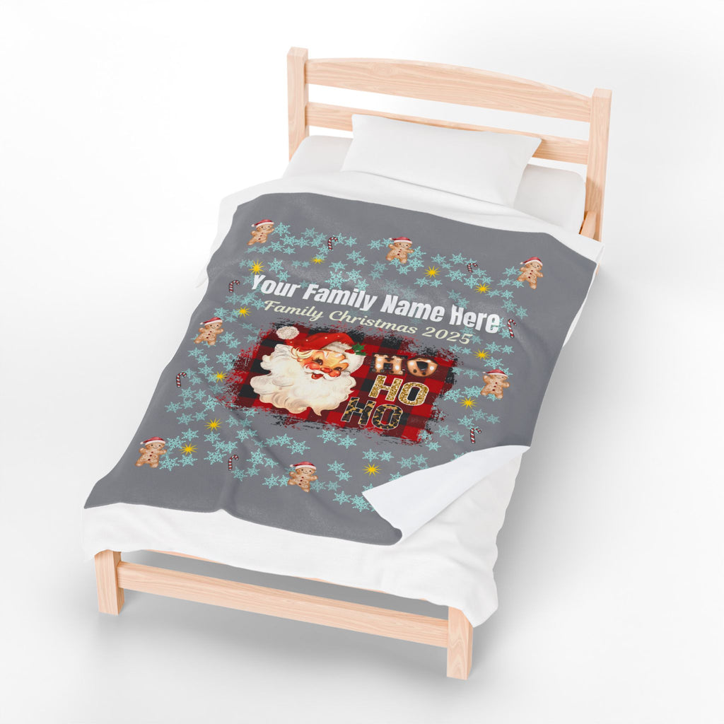 Personalized Christmas Santa Plush Blanket — 'Your Family Name Here' | Family Christmas 2025
