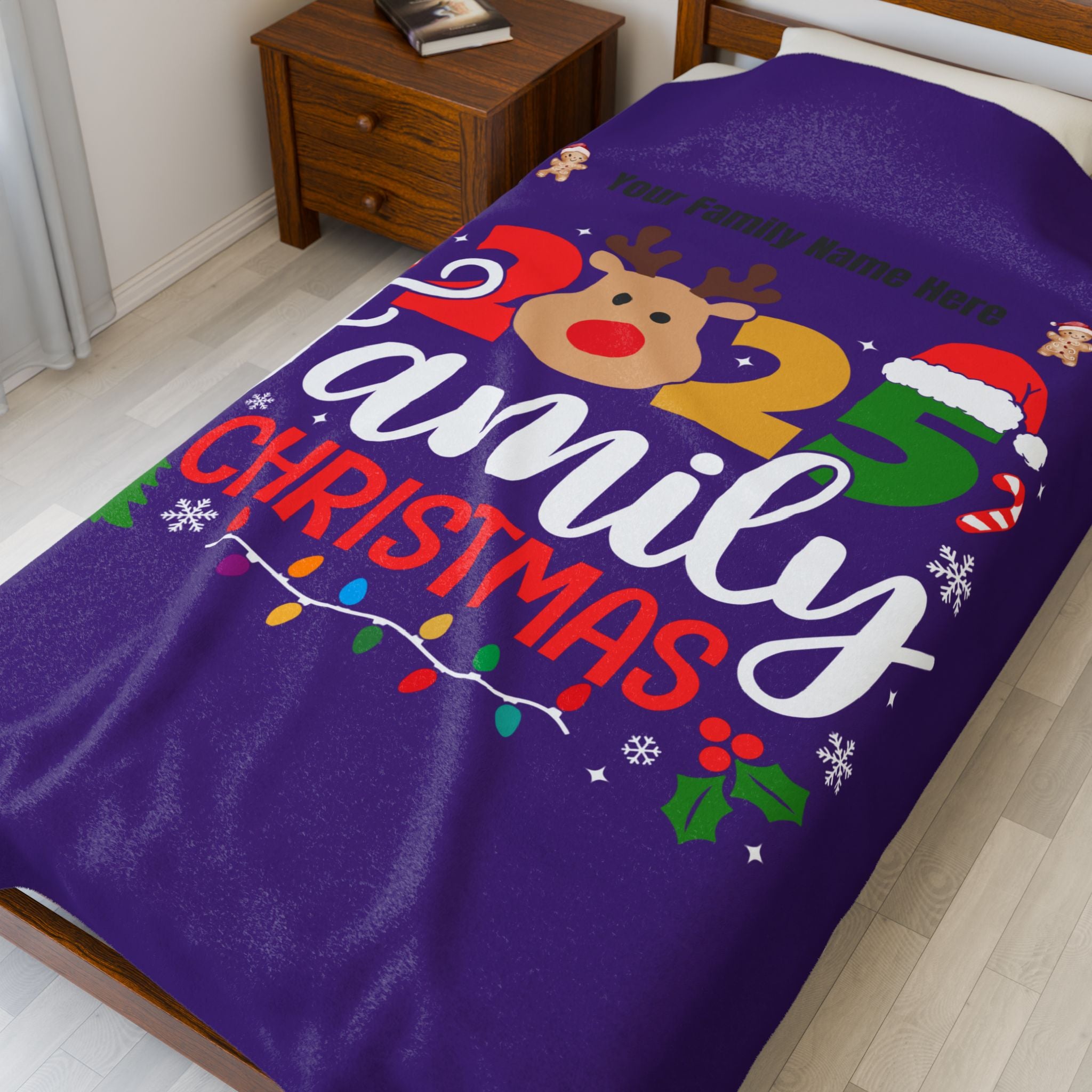 Personalized Christmas Crew Velveteen Plush Blanket Large — "Making Memories Together"