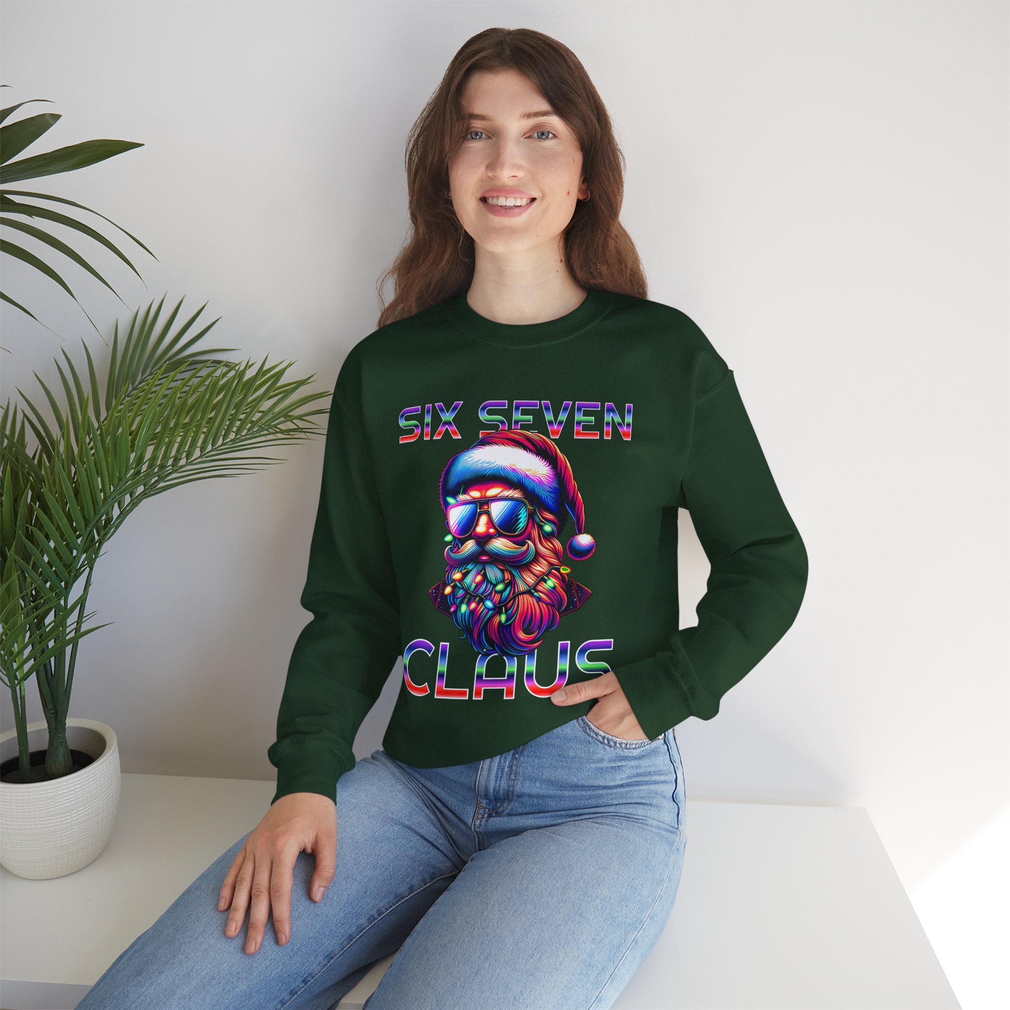Retro Santa Claus Crewneck Sweatshirt - Six Seven Claus
