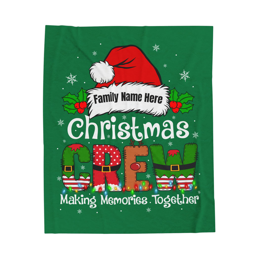 Personalized Christmas Crew Velveteen Plush Blanket — "Making Memories Together"